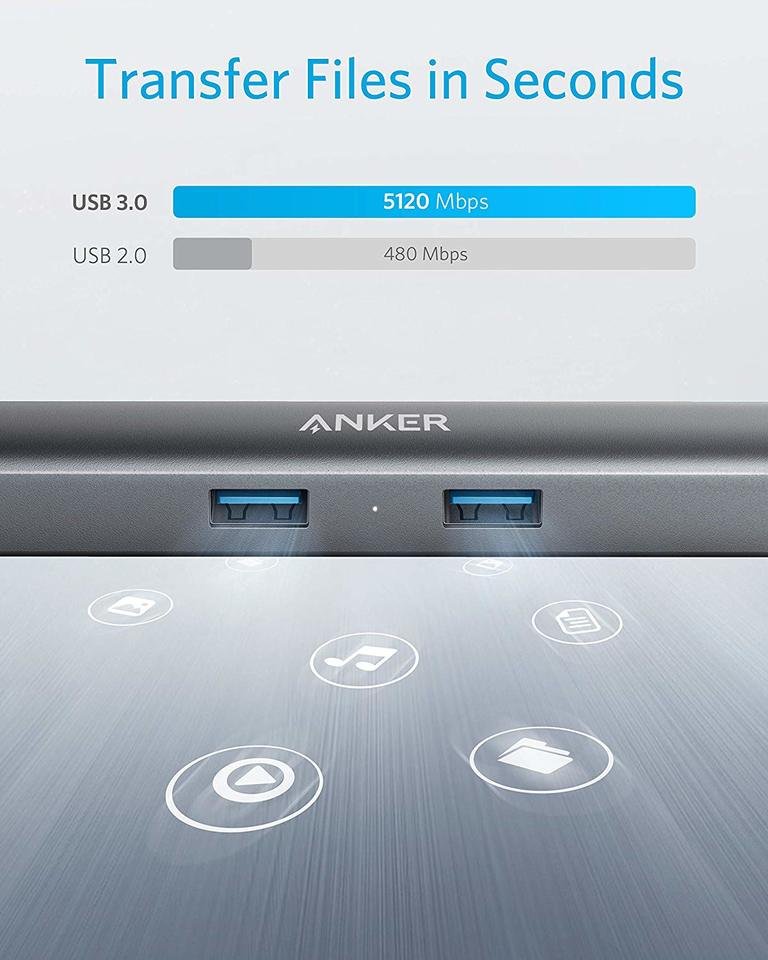 Original Anker PowerExpand+ 5-in-1 USB-C Ethernet Hub with 4K USB C to HDMI, Ethernet Port, 3 USB 3.0 Ports for MacBook Pro, iPad Pro, XPS, Pixelbook, and More Original Anker PowerExpand+ 5-in-1 USB-C Ethernet Hub with 4K USB C to HDMI, Ethernet Port, 3 USB 3.0 Ports for MacBook Pro, iPad Pro, XPS, Pixelbook, and More