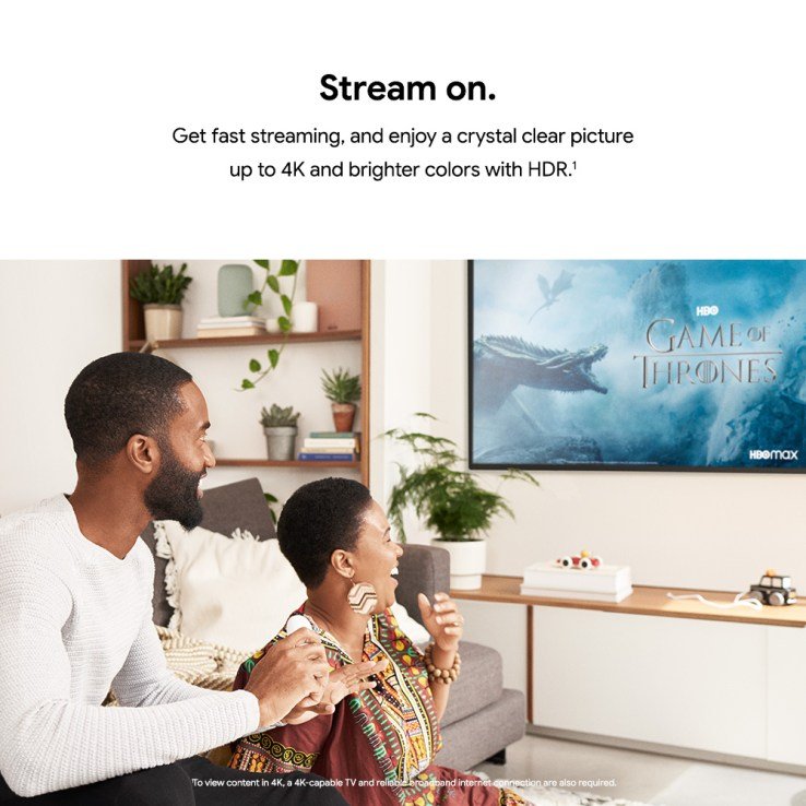 Original Google Chromecast with Google TV 4K HDR Chromecast with Google TV - Streaming Entertainment in 4K HDR - Snow