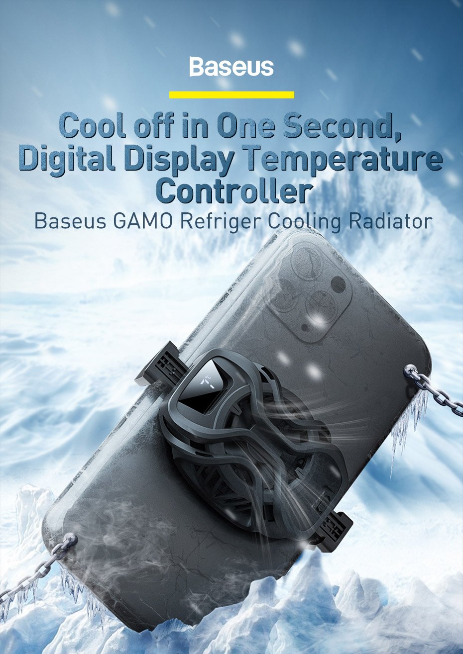 Baseus Mobile Phone Coolers Refriger Cooling Radiator Gaming Universal Phone Fan Holder For PUBG Mobile Game Baseus Mobile Phone Coolers Refriger Cooling Radiator Gaming Universal Phone Fan Holder For PUBG Mobile Game