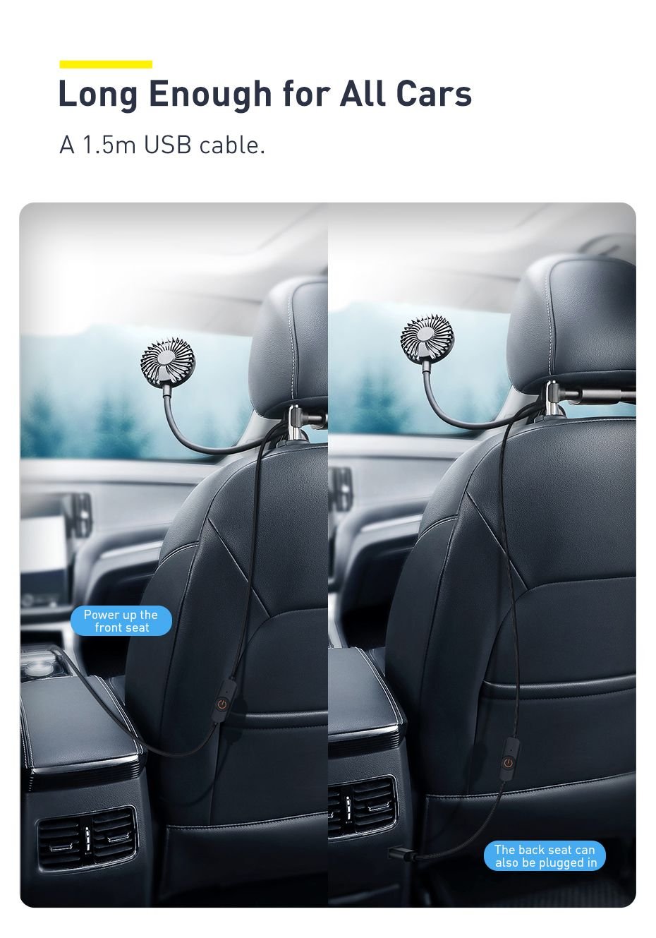 Baseus Blustery Car Two Headed Fan 360 Degree Air Cooling 2 Speed Adjustable Vehicle Fa (1 (9)
