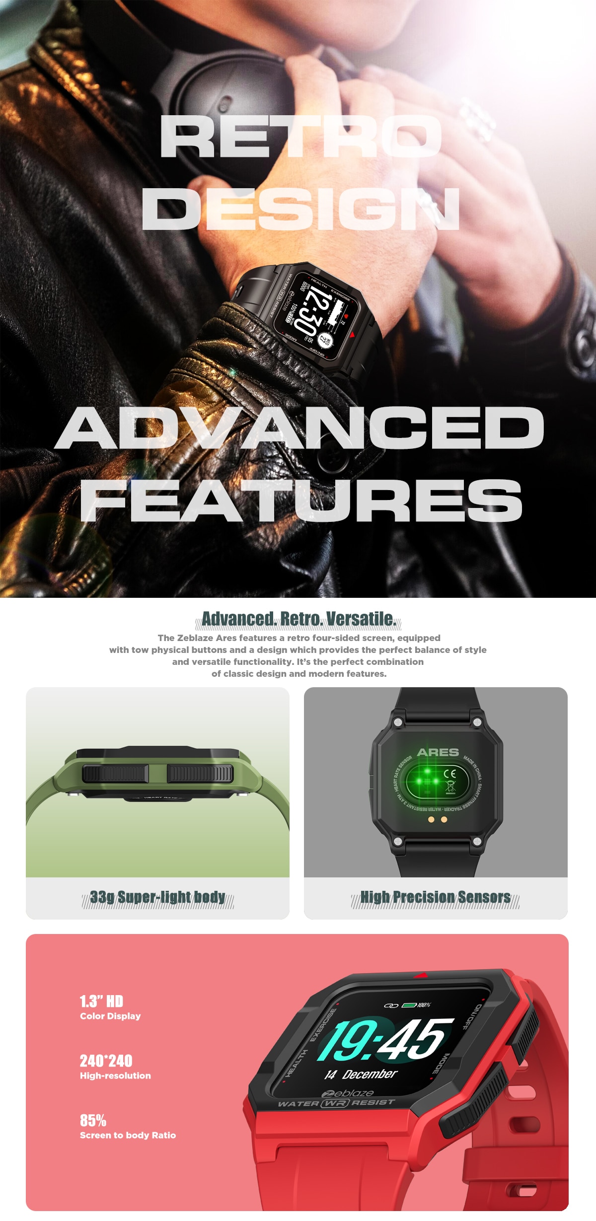 Original Zeblaze Ares Smart Watch Bluetooth Smartwatch
