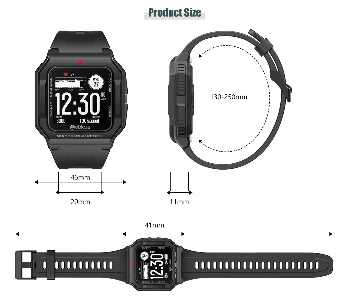 Original Zeblaze Ares Smart Watch Bluetooth Smartwatch