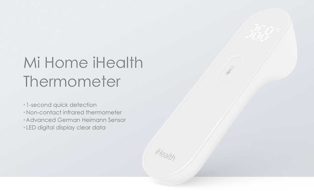 Original Xiaomi Mijia iHealth Infrared Thermometer Accurate Digital LED Display Thermometer Xiaomi-Mi-iHealth-LED-digital-infrared-f