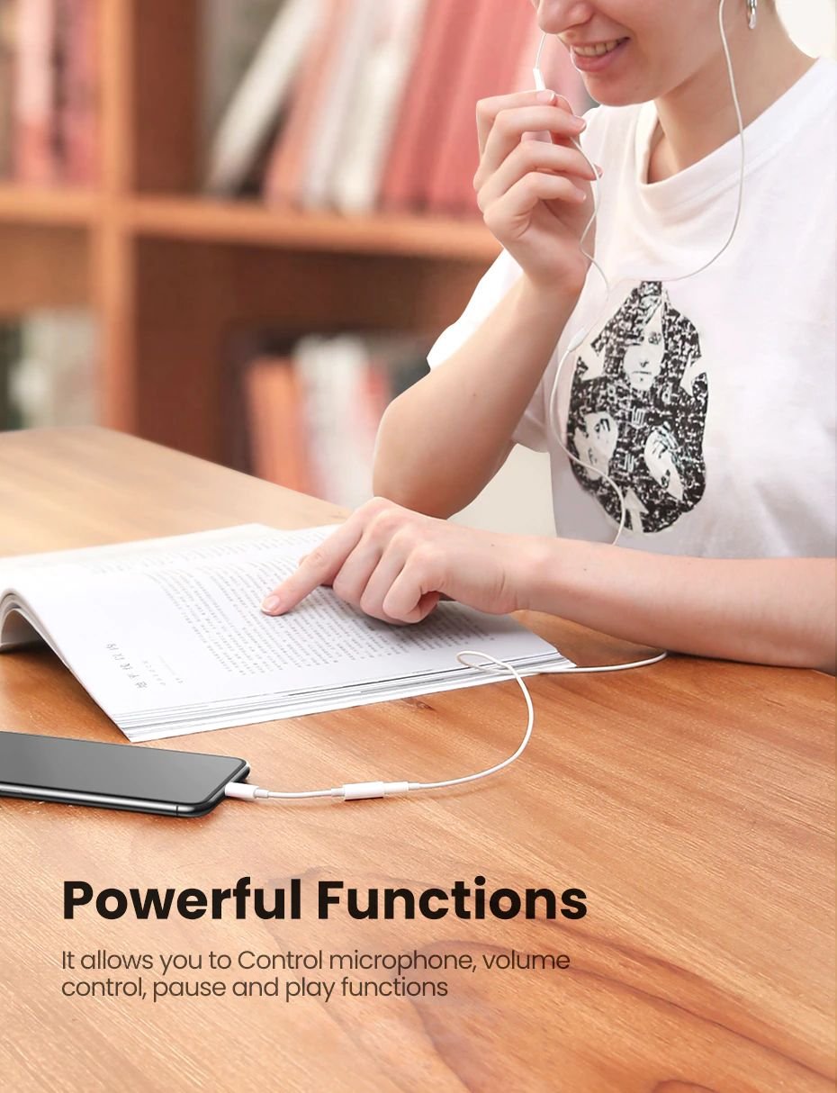 Original Ugreen MFi Lightning to 3.5mm Headphones Adapter for iPhone 11 Pro 8 7 Aux 3.5mm Jack Cable for Lightning Adapter Accessories Original Ugreen MFi Lightning to 3.5mm Headphones Adapter for iPhone 11 Pro 8 7 Aux 3.5mm Jack Cable for Lightning Adapter Accessories