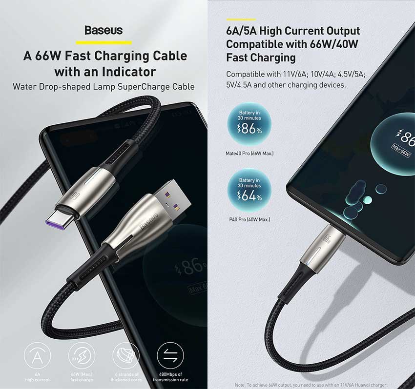 Original Baseus Water Drop Shaped Lamp SuperCharge Cable for Type-C 66W USB to Type-C Charging Cable Baseus-Type-C-66W-Cable.jpg?1623663099959