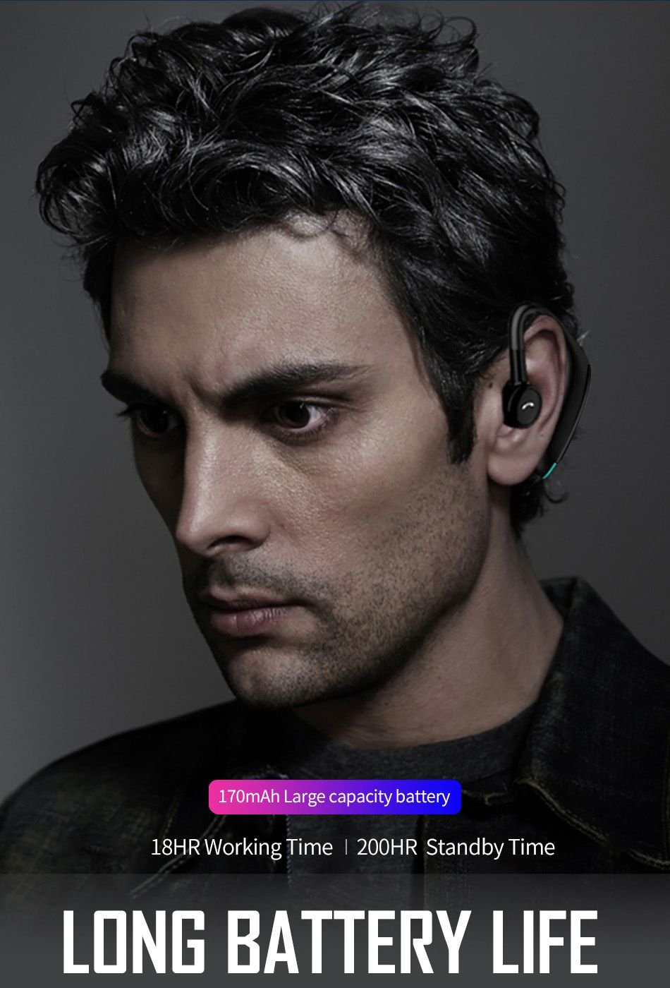 Wiwu Solo Max Bluetooth 5 0 Single Ear Bluetooth Earphone (4)