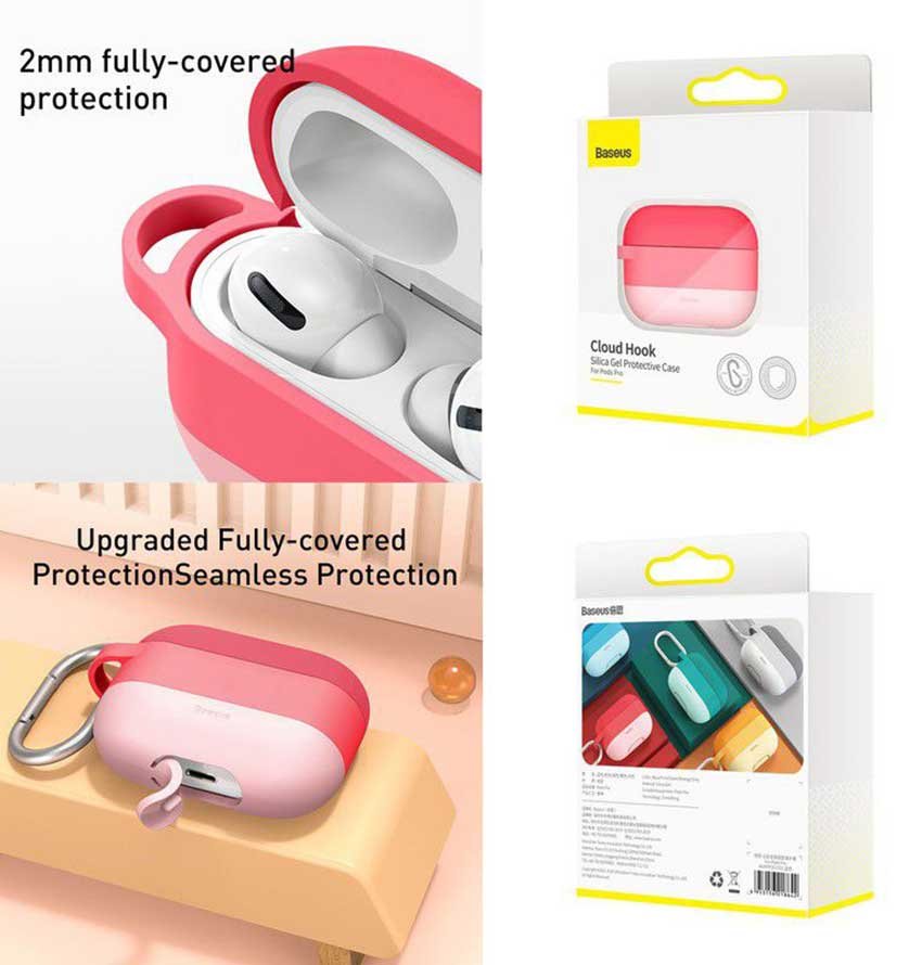 Original Baseus Cloud Hook Silica Gel Case for Airpods Pro Baseus-AirPods-Pro-Cloud-Hook-Silica-Gel