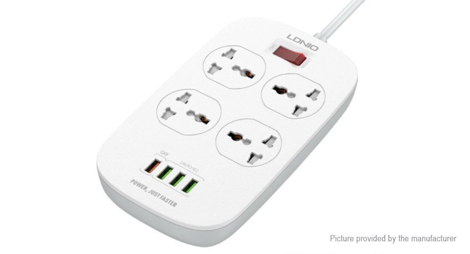 Original LDNIO SC4407 New Model Defender Series Qualcomm 3.0 Quick Charge 4 Ways Socket 4 USB with one QC 3.0 Port Multifunction Power Surge Protector 2 metres Cord.. Original LDNIO SC4407 New Model Defender Series Qualcomm 3.0 Quick Charge 4 Ways Socket 4 USB with one QC 3.0 Port Multifunction Power Surge Protector 2 metres Cord..