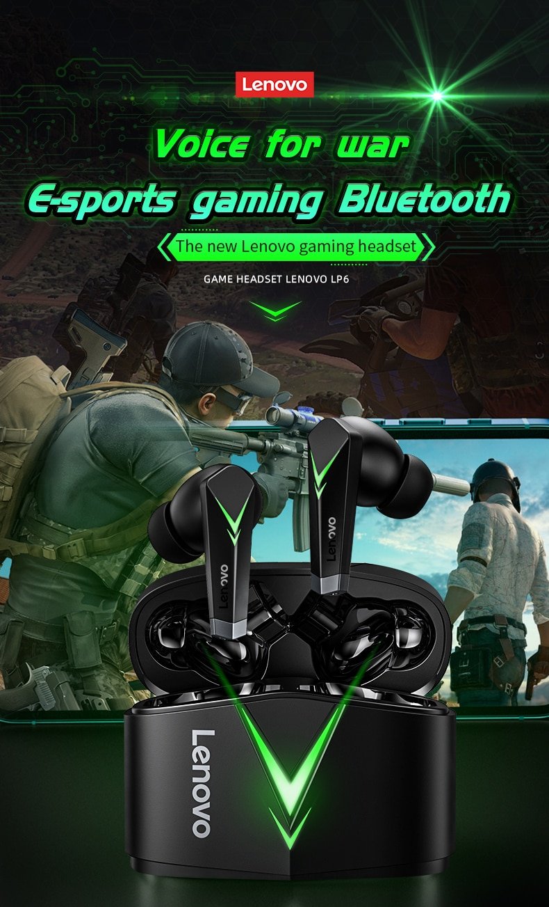 Original Lenovo LP6 TWS Earphone Wireless Bluetooth V5.0 Sport Headphones Gaming Headse:No-Delay, in-Ear Sports, Universal Apple Android Original Lenovo LP6 TWS Earphone Wireless Bluetooth V5.0 Sport Headphones Gaming Headse:No-Delay, in-Ear Sports, Universal Apple Android
