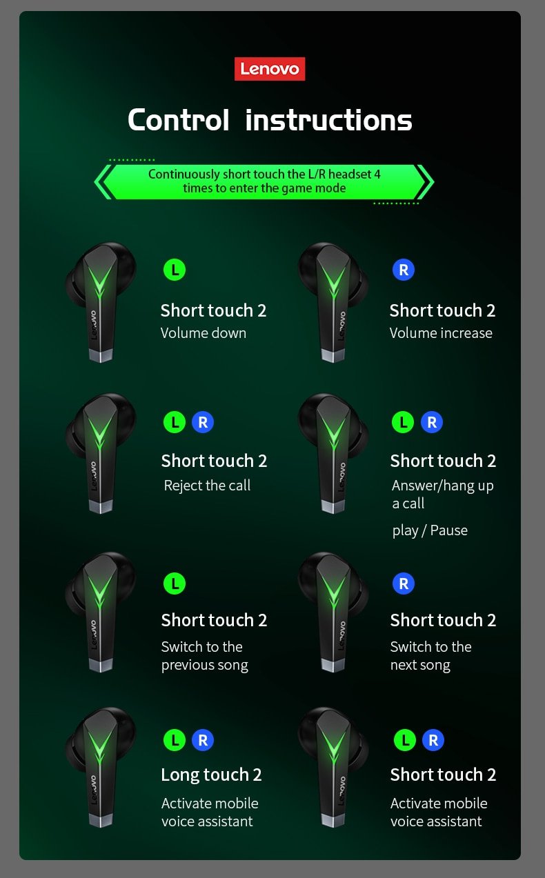 Original Lenovo LP6 TWS Earphone Wireless Bluetooth V5.0 Sport Headphones Gaming Headse:No-Delay, in-Ear Sports, Universal Apple Android Original Lenovo LP6 TWS Earphone Wireless Bluetooth V5.0 Sport Headphones Gaming Headse:No-Delay, in-Ear Sports, Universal Apple Android