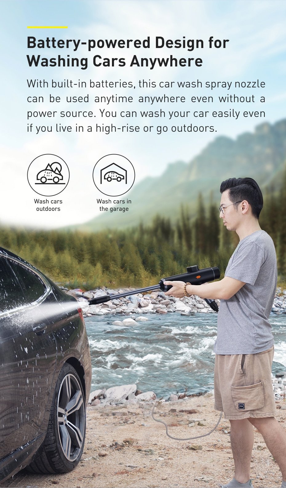 Baseus Electric Car Washer Gun High Pressure Cleaner 6