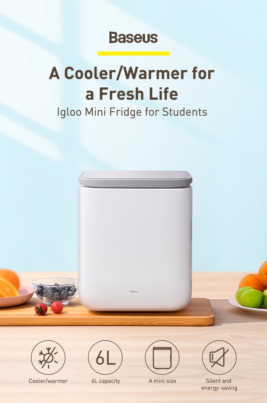 Original Baseus 6l Igloo Car Mini Refrigerator For Students Cooler And Warmer Refrigerator Home Use Summer Ice Box Fresh Fruit Freezer Mask Original Baseus 6l Igloo Car Mini Refrigerator For Students Cooler And Warmer Refrigerator Home Use Summer Ice Box Fresh Fruit Freezer Mask