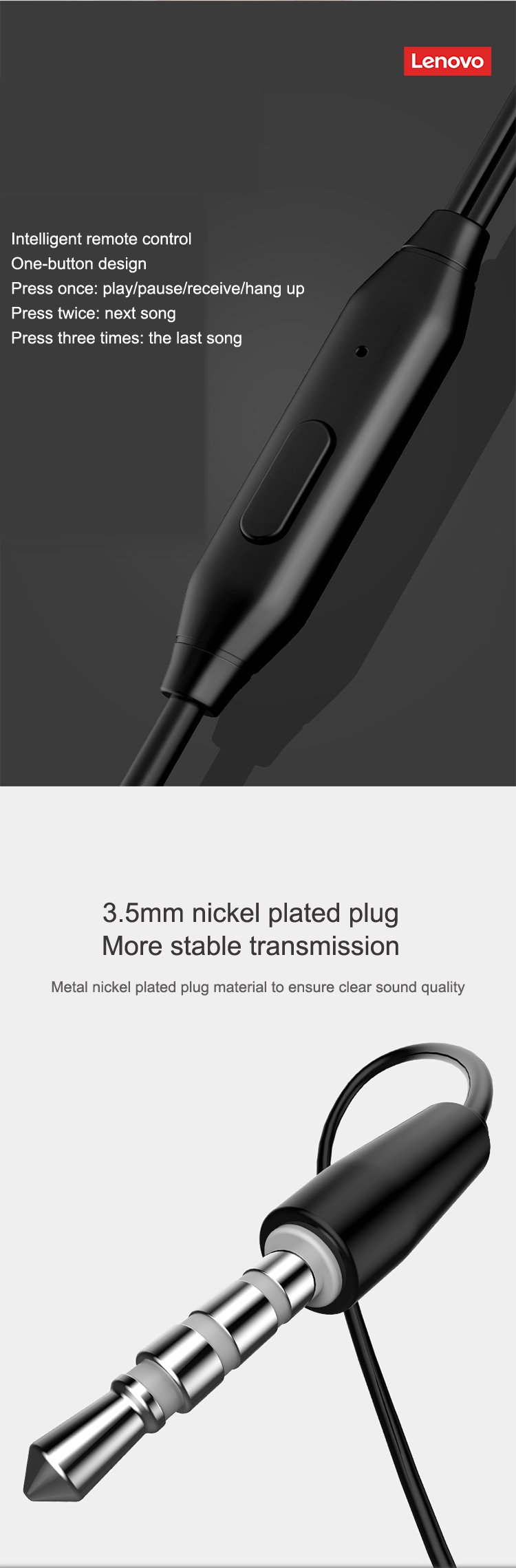 Original Lenovo HF130 Wired in Ear Earphone with Deep Base,10mm Dynamic Drivers,3.5mm Headphone with Mic Volume Control – (Black) Original Lenovo HF130 Wired in Ear Earphone with Deep Base,10mm Dynamic Drivers,3.5mm Headphone with Mic Volume Control – (Black)