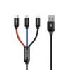 Original BASEUS Three Primary Colors 3-in-1 Cable 1.2 METER ( LIGHTNING+TYPE C+ MICRO USB ) CAMLT-BSY01