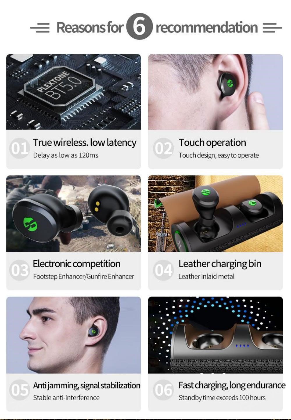 Plextone 4free True Wireless Gaming Earbuds With Mic (6)