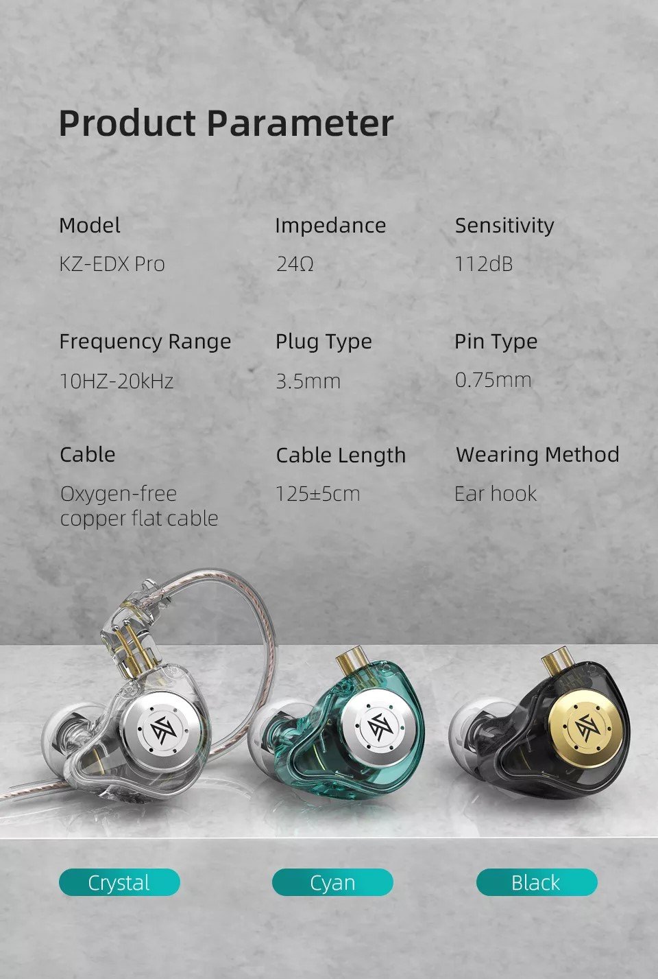 Original KZ EDX Pro Hi-Fi Bass Dual Magnetic Dynamic Earbuds with Mic Original KZ EDX Pro Hi-Fi Bass Dual Magnetic Dynamic Earbuds with Mic