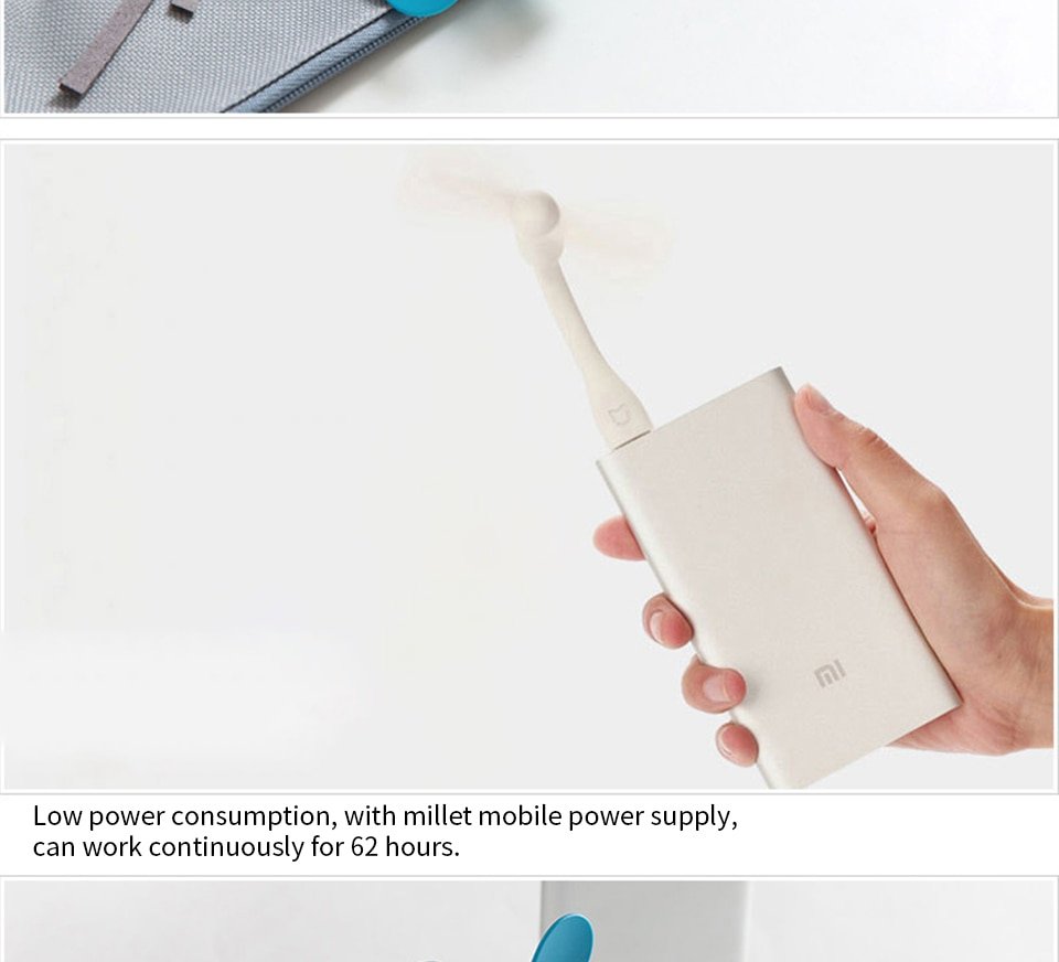 Original Xiaomi Mijia Mini USB Fan For Laptop Power Bank USB Device Notebook USB-tmall_03