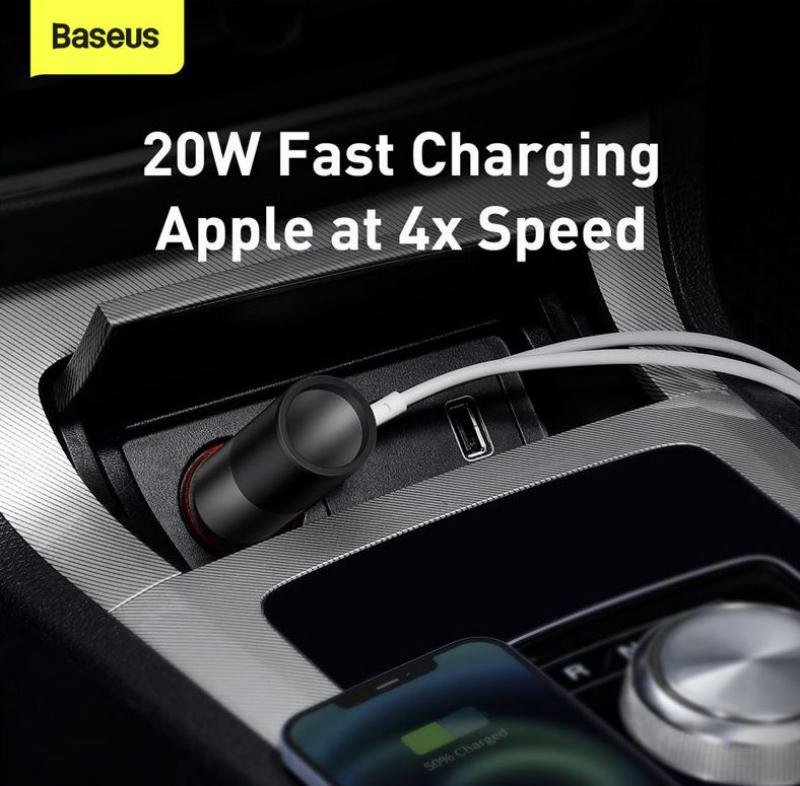 Baseus Share Together Quick Charge Car Charger With Cigarette Lighter Uc 120w (1)