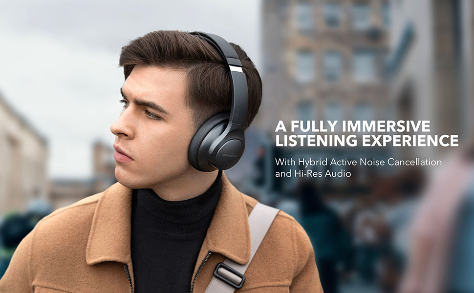 Original Anker Soundcore Life Q20 Hybrid Active Noise Cancelling Headphones, Wireless Over Ear Bluetooth Headphones