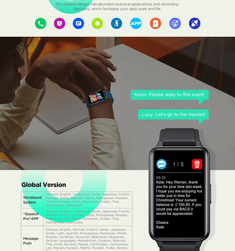 Original Zeblaze Meteor Smart Watch Men Women Fitness Tracking IP68 Waterproof Heart Rate Health Sports Bracelet Original Zeblaze Meteor Smart Watch Men Women Fitness Tracking IP68 Waterproof Heart Rate Health Sports Bracelet