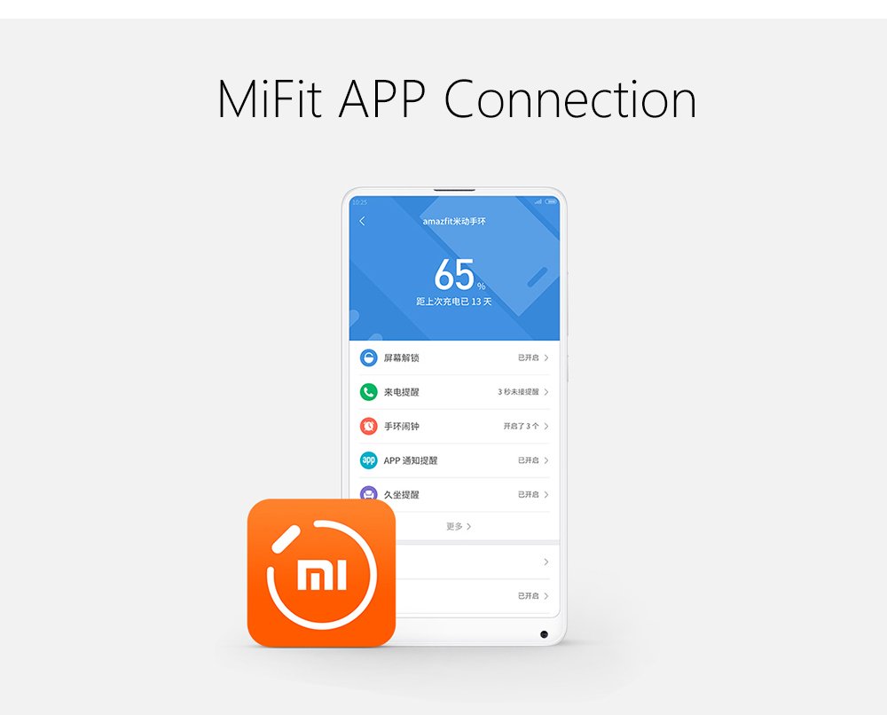 AMAZFIT Cor Smartband Bluetooth 4.1 IPS Colorful Screen 50 Meters Waterproof Heart Rate / Sleep Monitor - Black