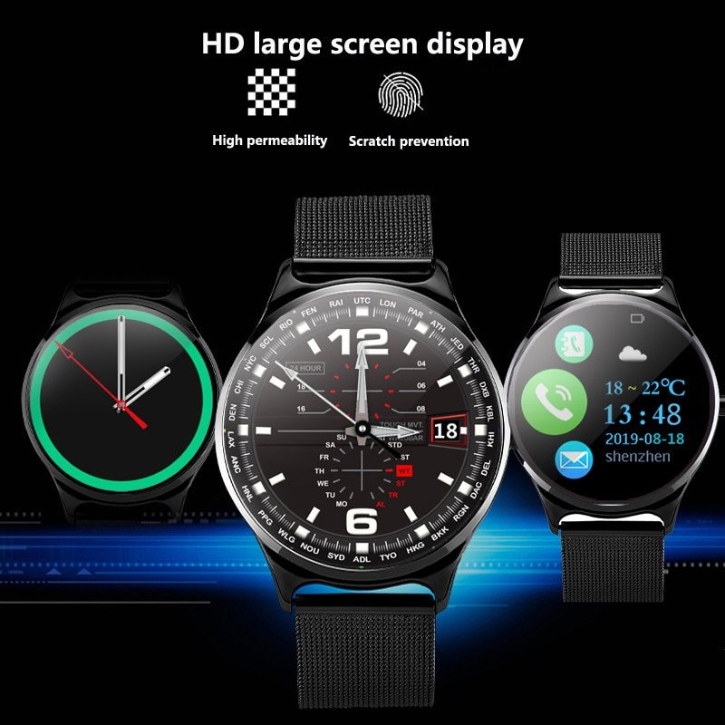 Original W18 Business Smart Watch Call Play Music 3 IN 1 Sports Activity Fitness Calorie Watch IX68 Waterproof Smartwatch Fitness Tracker