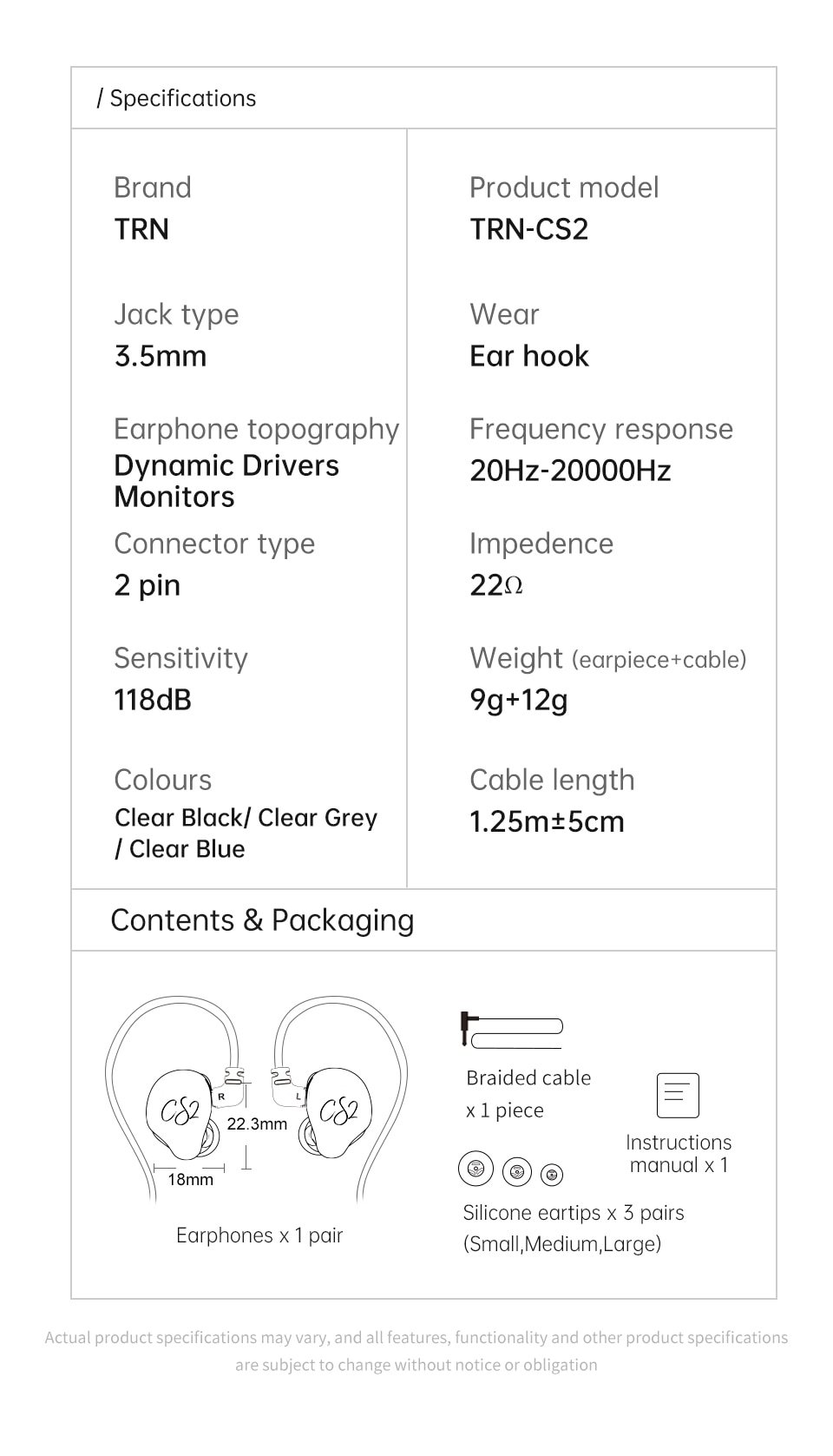 Original NEW TRN CS2 Hi-FI Earphones 1DD Dynamic HIFI Bass Earbuds Running Sports Headphones Game Headset For TRN ST1 TA1 BA15 VX MT1 Original NEW TRN CS2 Hi-FI Earphones 1DD Dynamic HIFI Bass Earbuds Running Sports Headphones Game Headset For TRN ST1 TA1 BA15 VX MT1