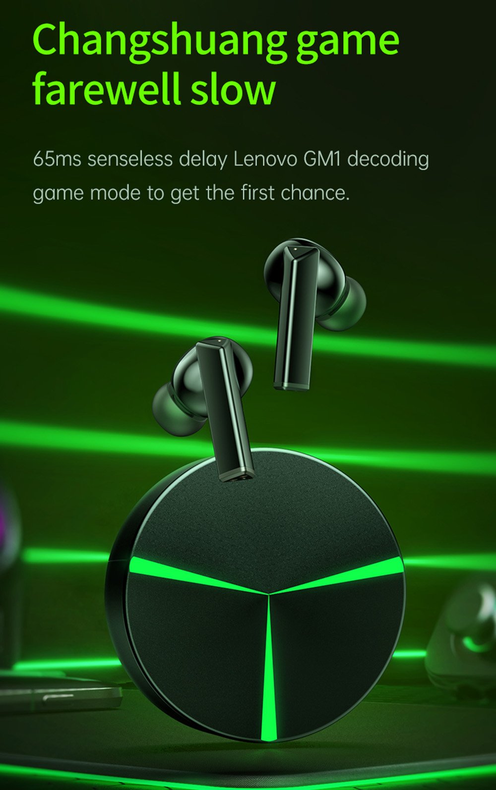 Lenovo GM1 Wireless Bluetooth Headphone - Black