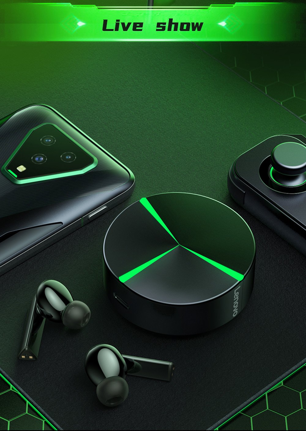 Lenovo GM1 Wireless Bluetooth Headphone - Black