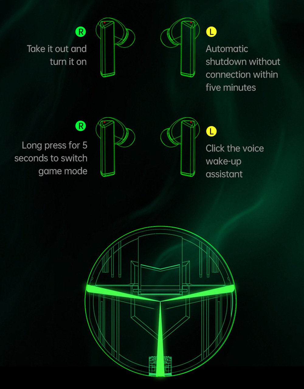 Lenovo GM1 Wireless Bluetooth Headphone - Black