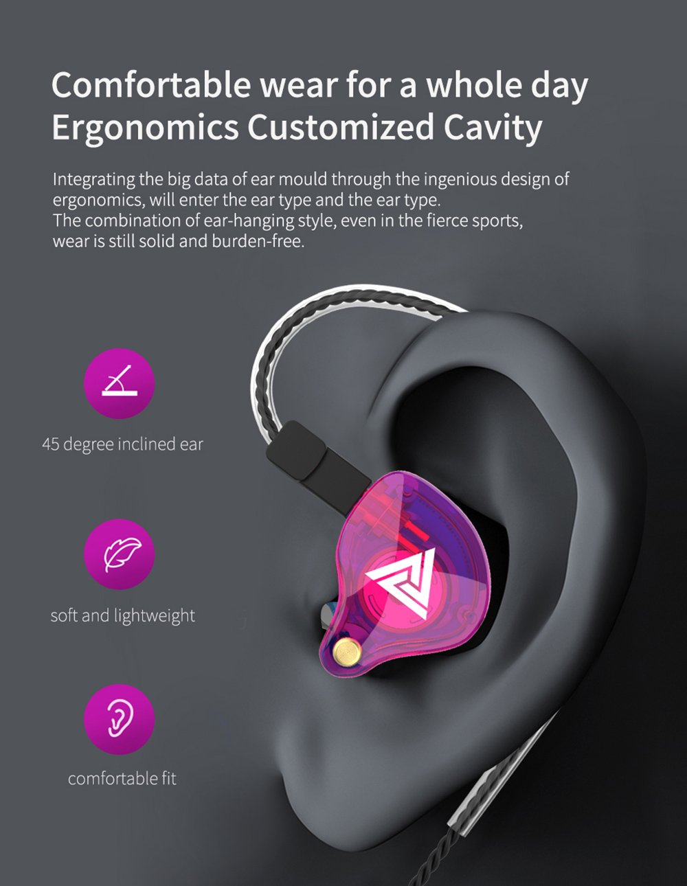 QKZ VK4 Earphones Headphone - Black