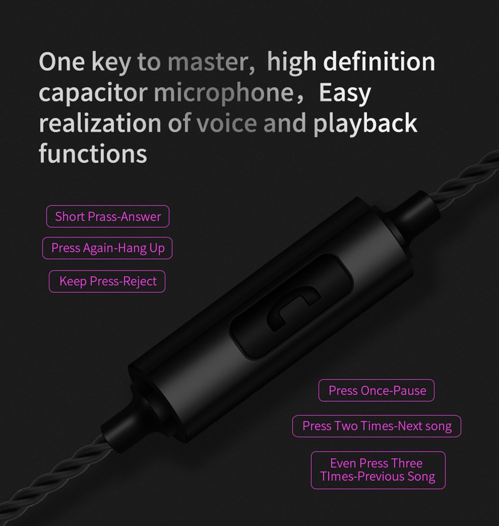 QKZ VK4 Earphones Headphone - Black