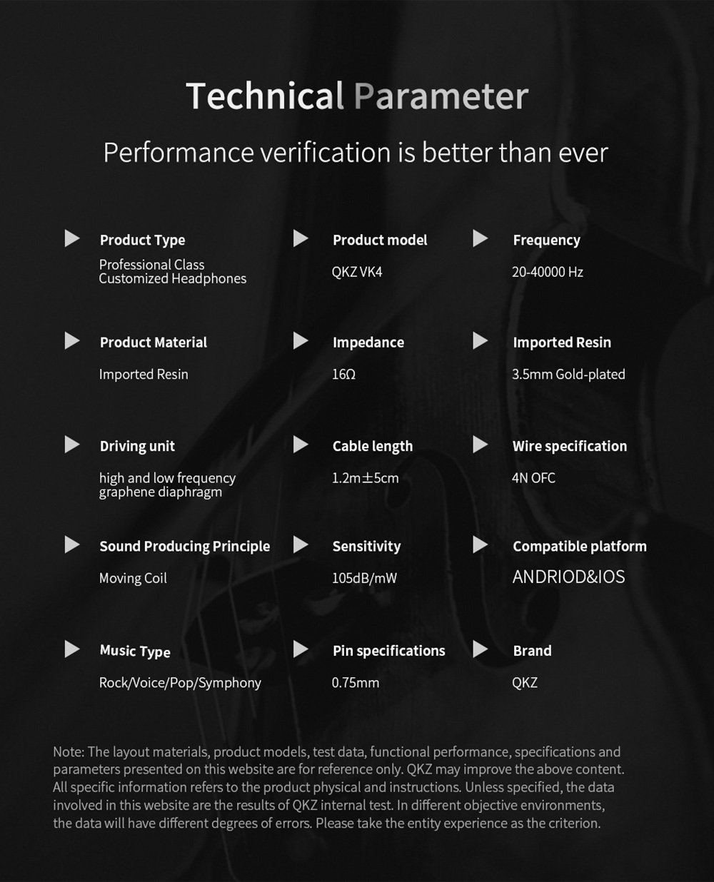 QKZ VK4 Earphones Headphone - Black