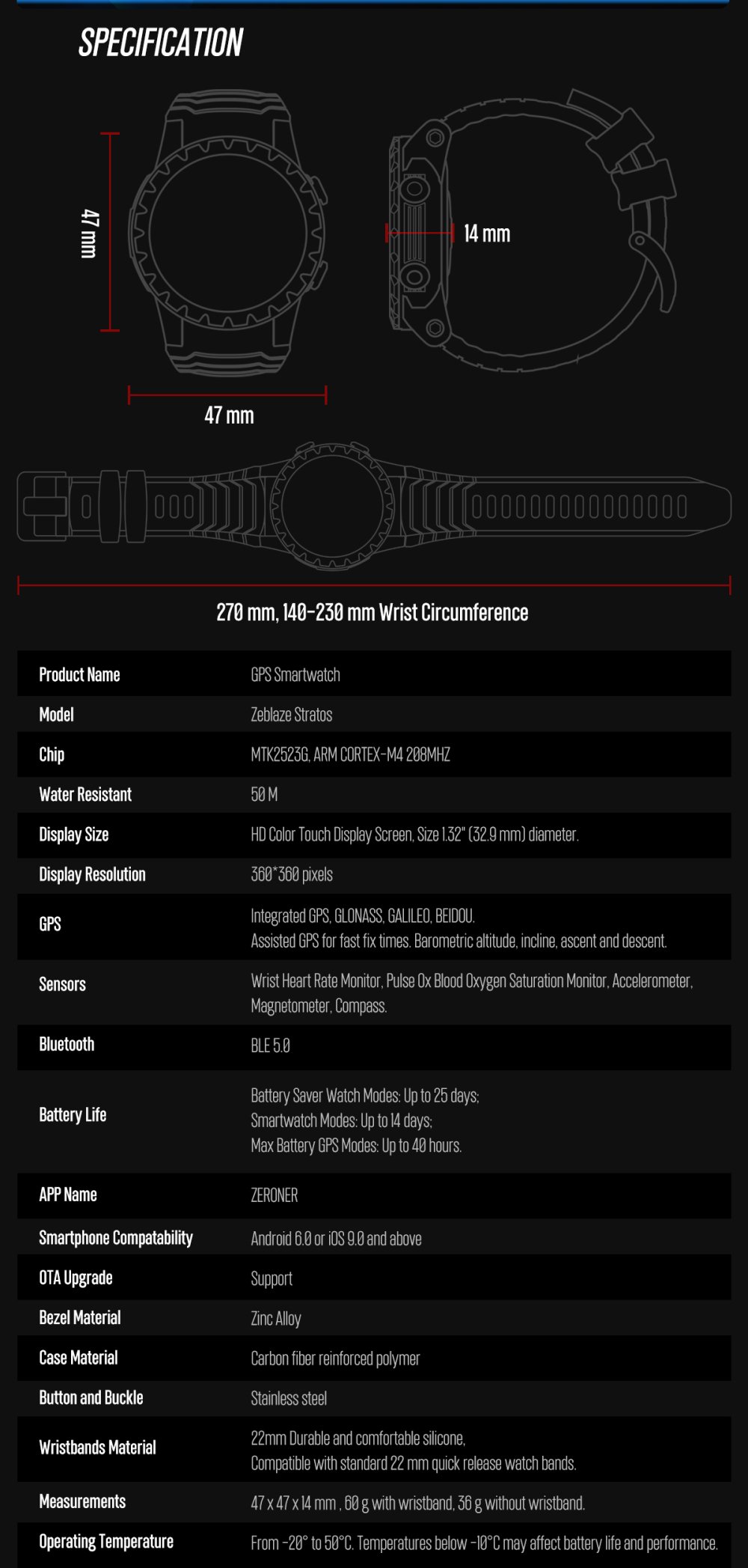 Original Zeblaze Stratos Multifunctional Sport Smart Watch Sports Tracking Smart Watch Original Zeblaze Stratos Multifunctional Sport Smart Watch Sports Tracking Smart Watch