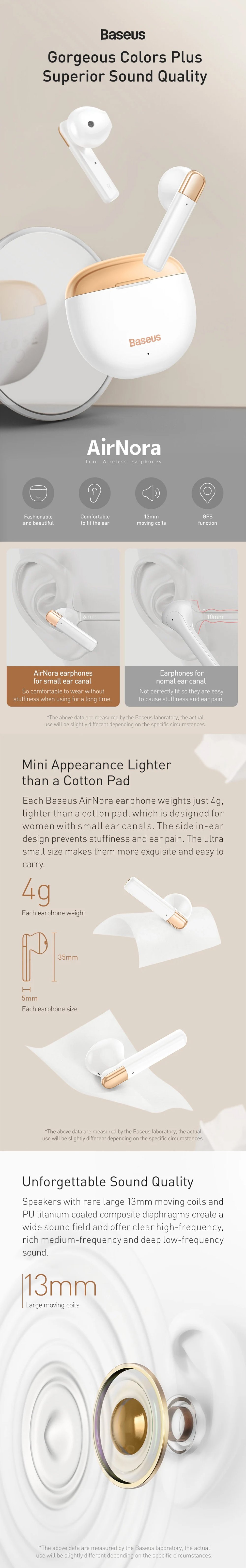 Original Baseus AirNora True Wireless Earphones Original Baseus AirNora True Wireless Earphones