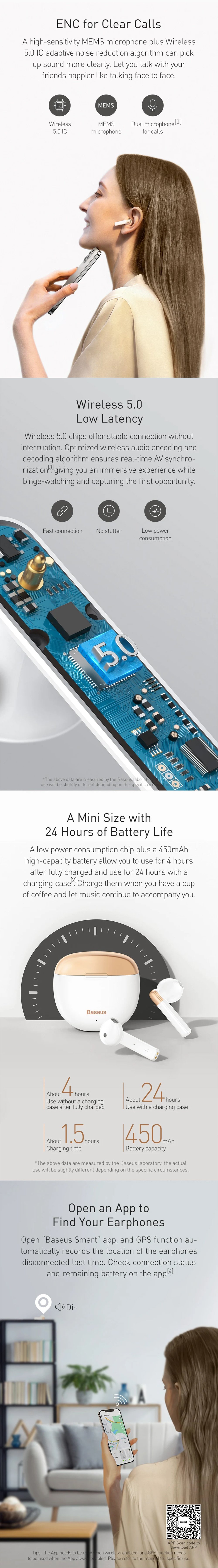 Original Baseus AirNora True Wireless Earphones Original Baseus AirNora True Wireless Earphones