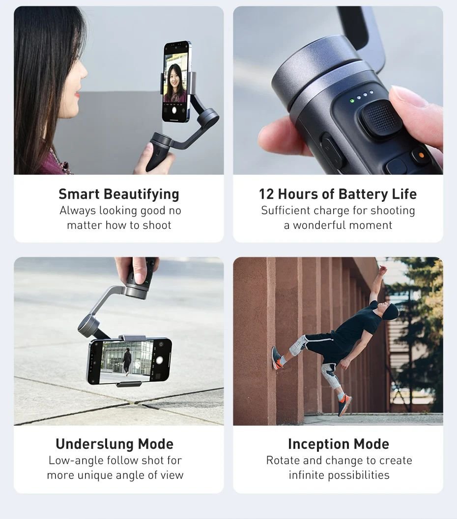 Baseus Control Smartphone Handheld Folding Gimbal Stabilizer (4)
