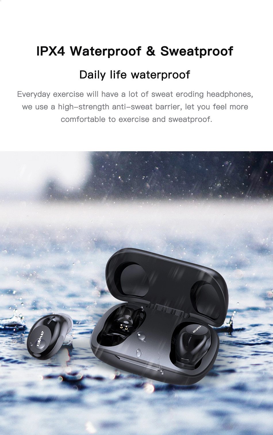 Original Awei T20 Touch Control Earbuds TWS Bluetooth True Wireless Earbuds