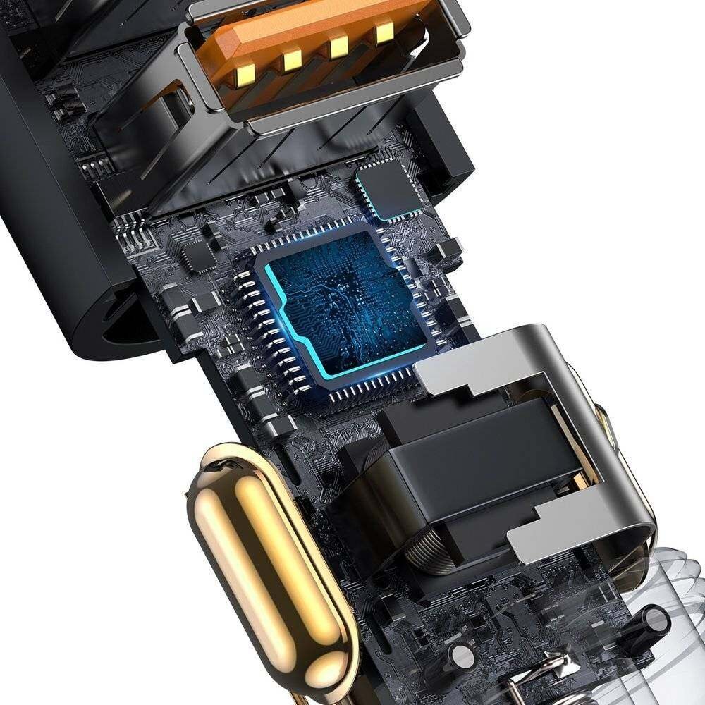 Original Baseus Share Together 120w Fast Charge Car Charger With Cigarette Lighter Expansion USB + Type C Port Original Baseus Share Together 120w Fast Charge Car Charger With Cigarette Lighter Expansion USB + Type C Port