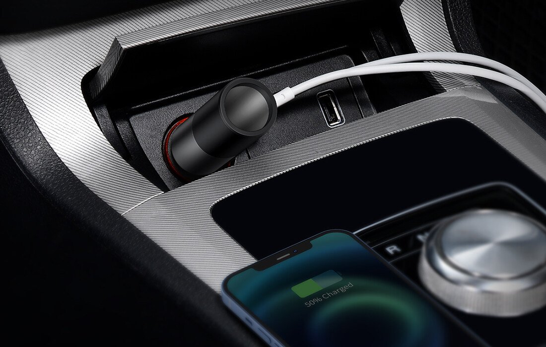 Original Baseus Share Together 120w Fast Charge Car Charger With Cigarette Lighter Expansion USB + Type C Port Original Baseus Share Together 120w Fast Charge Car Charger With Cigarette Lighter Expansion USB + Type C Port