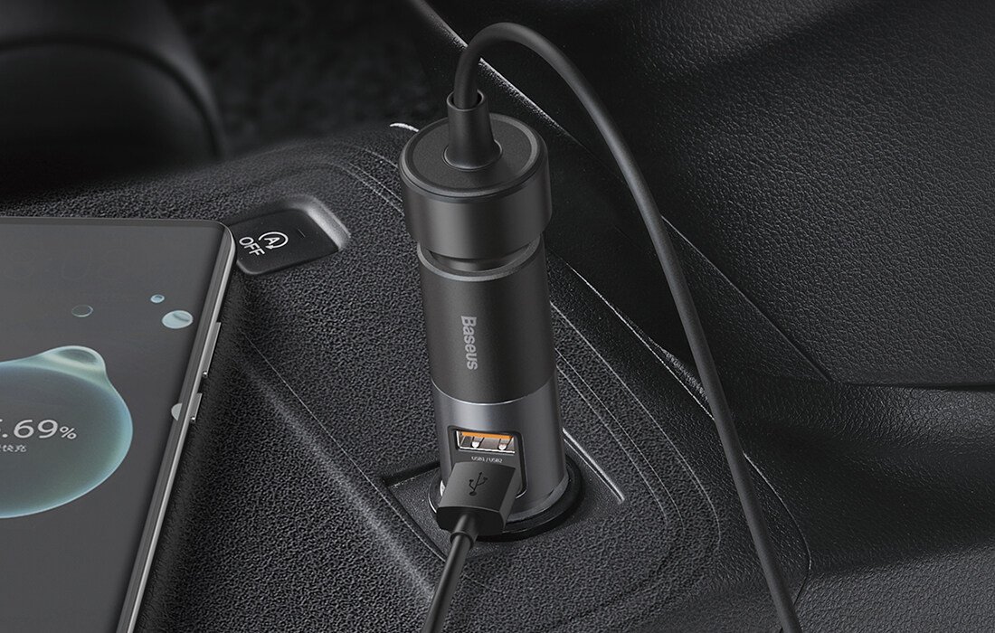 Original Baseus Share Together 120w Fast Charge Car Charger With Cigarette Lighter Expansion USB + Type C Port Original Baseus Share Together 120w Fast Charge Car Charger With Cigarette Lighter Expansion USB + Type C Port