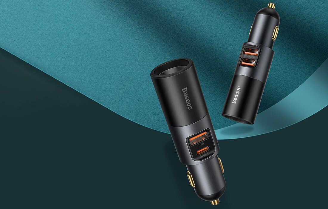 Original Baseus Share Together 120w Fast Charge Car Charger With Cigarette Lighter Expansion USB + Type C Port Original Baseus Share Together 120w Fast Charge Car Charger With Cigarette Lighter Expansion USB + Type C Port