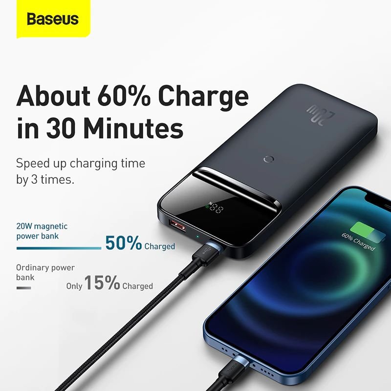 Original Baseus Power Bank 10000mAh Portable 20W Magnetic Wireless Charger PowerBank Baseus 10000mAh Portable 20W