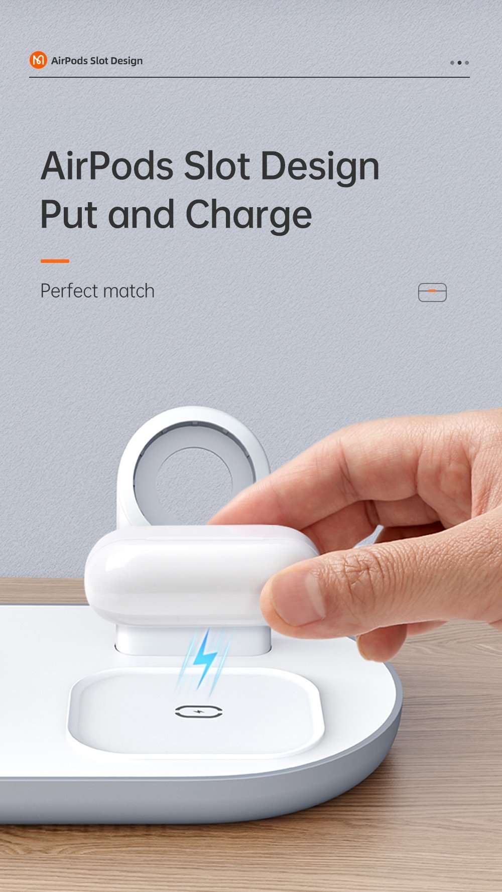 Original MCDODO Magnetic-3-in-1 Wireless Charger Charging Station Dock Original MCDODO Magnetic-3-in-1 Wireless Charger Charging Station Dock