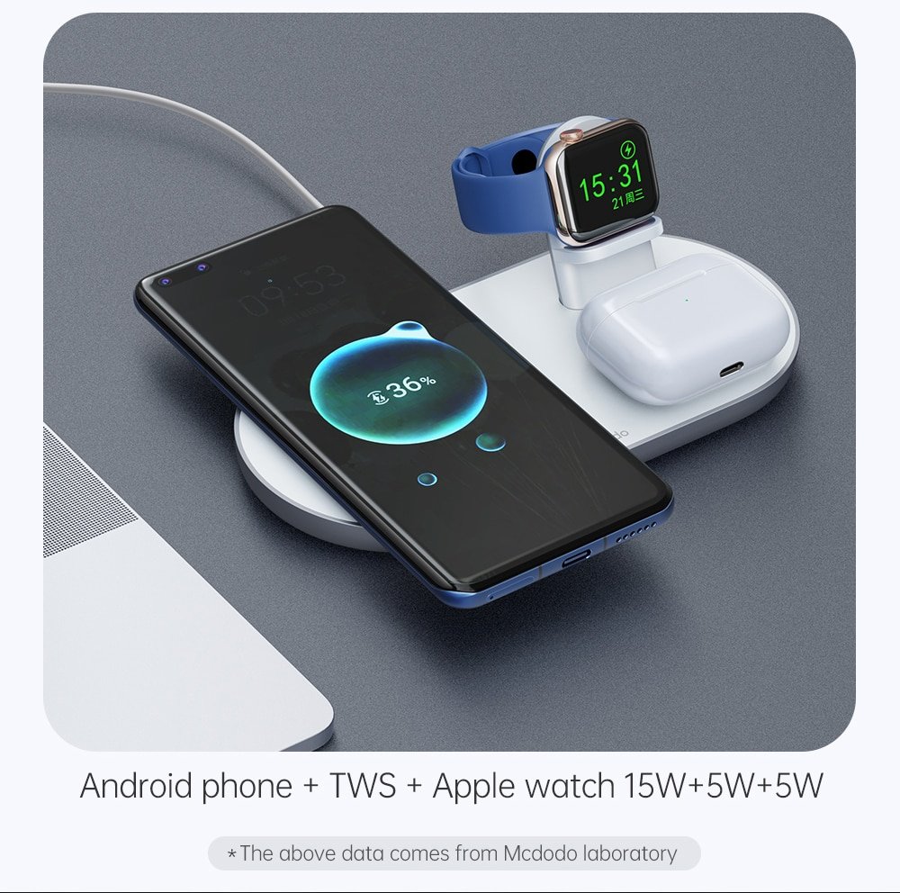 Original MCDODO Magnetic-3-in-1 Wireless Charger Charging Station Dock Original MCDODO Magnetic-3-in-1 Wireless Charger Charging Station Dock