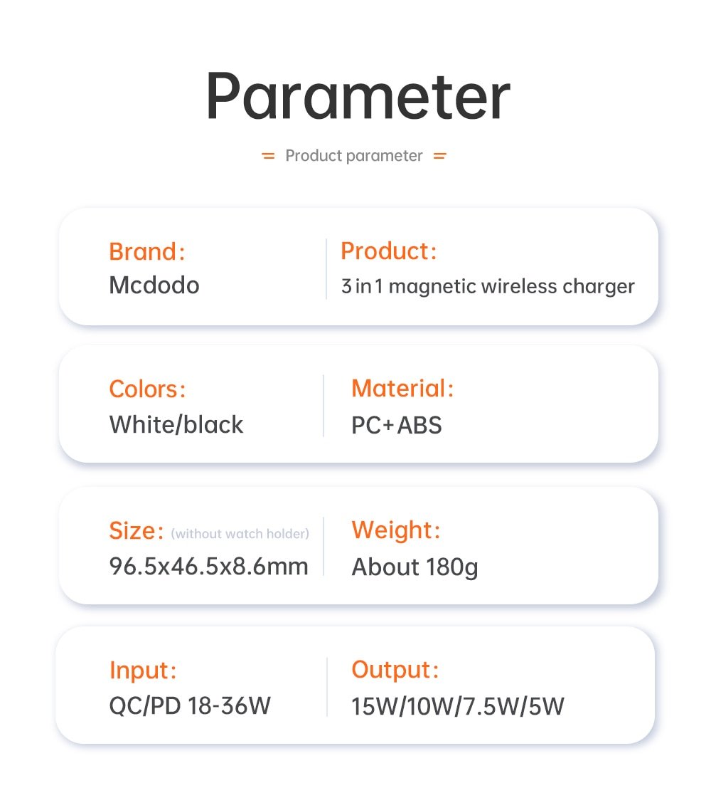 Original MCDODO Magnetic-3-in-1 Wireless Charger Charging Station Dock Original MCDODO Magnetic-3-in-1 Wireless Charger Charging Station Dock
