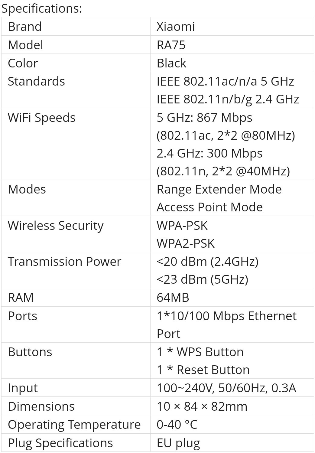 Original Xiaomi Mi RA75 AC1200 1200Mbps WiFi Range Extender Original Xiaomi Mi RA75 AC1200 1200Mbps WiFi Range Extender