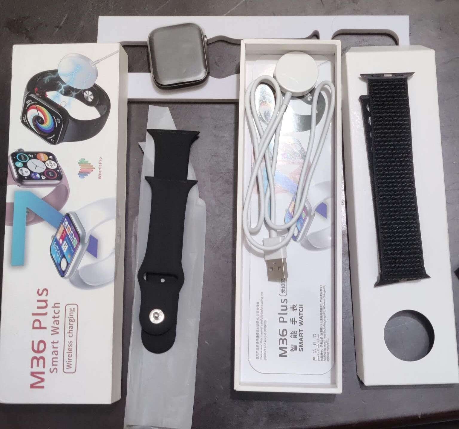 Original M36 Plus Smart Watch Wireless Charging Fitness Tracker iwo Smartwatch - black Original M36 Plus Smart Watch Wireless Charging Fitness Tracker iwo Smartwatch - black