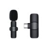 Original Wireless Lavalier Microphone Hands-free Clip-on Lapel Mini Condenser Mic - Black For Type-C