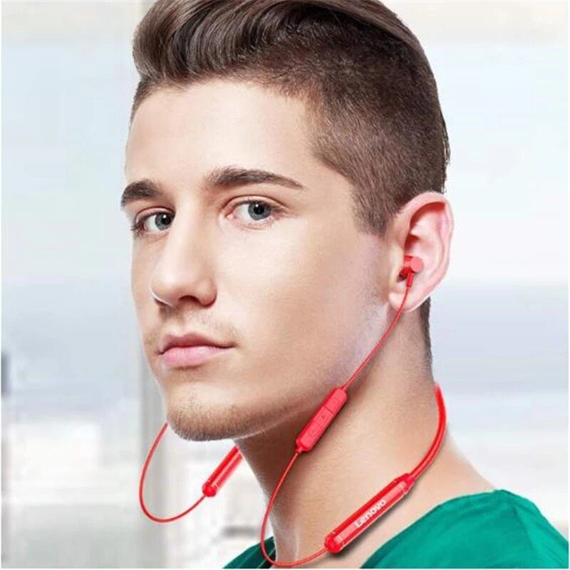 Original Lenovo QE08 Wireless Bluetooth 5.0 Magnetic Neckband Earbuds Headset IPX5 Waterproof Sport Earbuds Noise Canceling Mic Original Lenovo QE08 Wireless Bluetooth 5.0 Magnetic Neckband Earbuds Headset IPX5 Waterproof Sport Earbuds Noise Canceling Mic